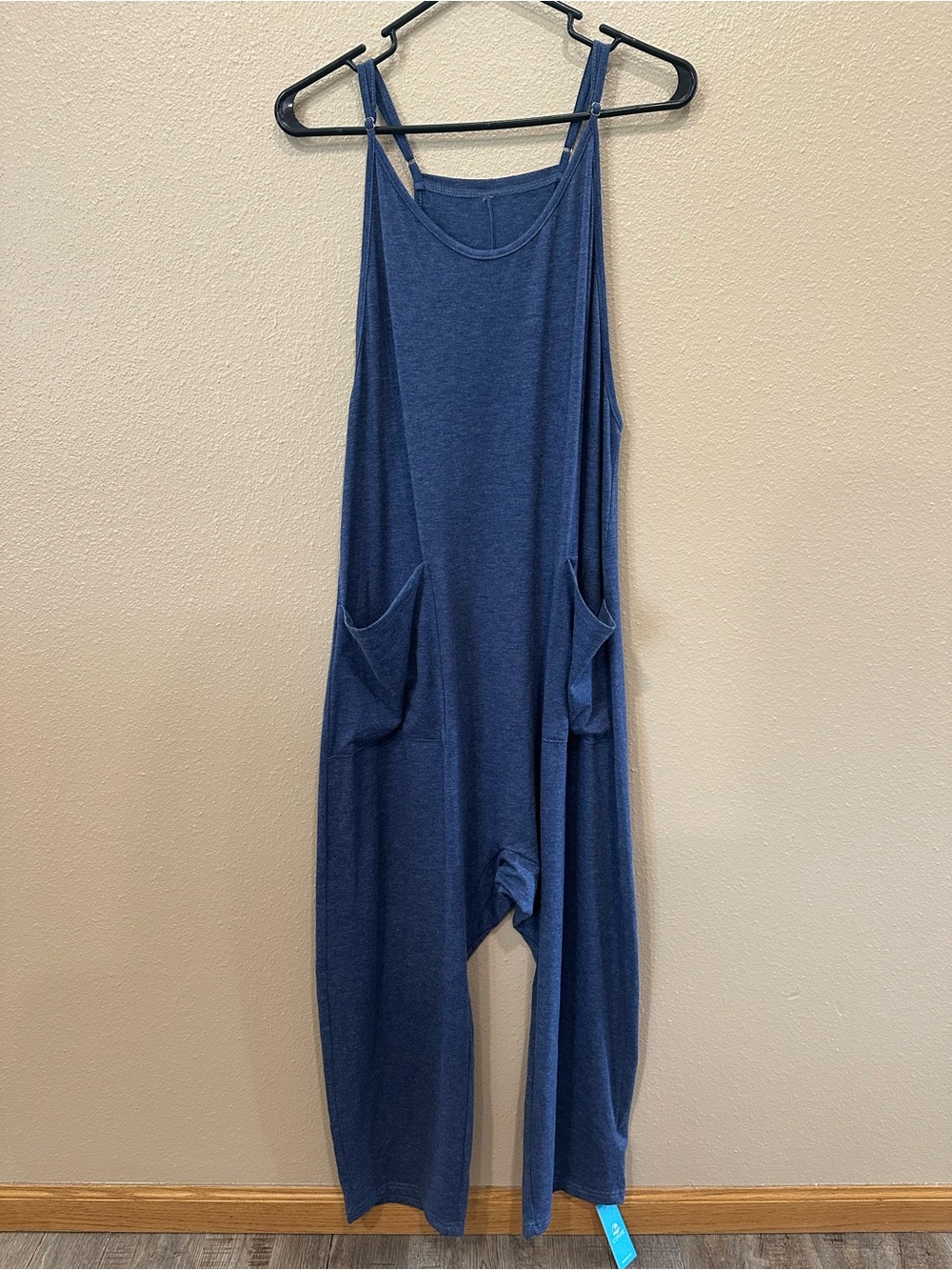 Live life on the beach Navy Blue Relaxed Harem Jumpsuit with Pockets